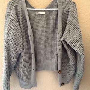 Olive green crochet sweater